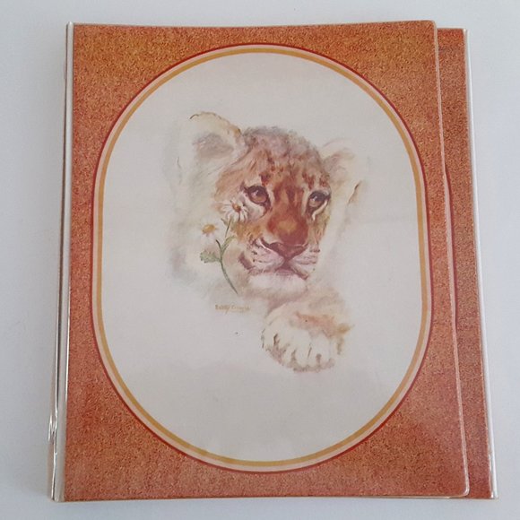 Vintage Mead The Organizer Tri-Fold 1" 3 -Ring Binder Tiger/Raccoon/Panda - Picture 2 of 15